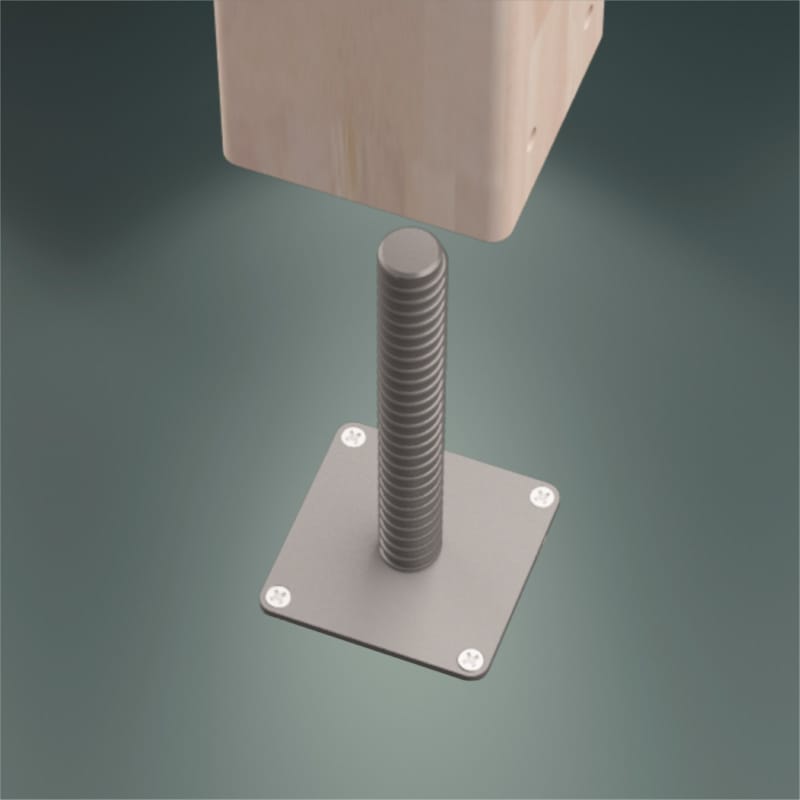 Support fixation au sol pour poteaux invi "J"