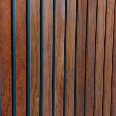 Bardage padouk - Latte coins cassés - 20 x 42 x 4250 mm