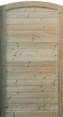 Porte de jardin en bois arrondie arc lamellé 1m80 x 1m
