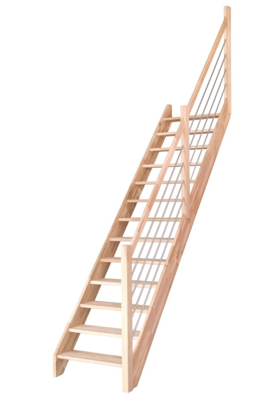 Sogem escalier droit traditionnel Nevada - Hêtre massif lamellé