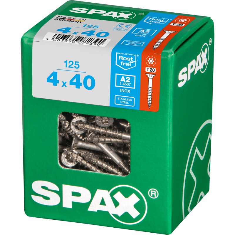SPAX vis T-STAR+ A2 inox - 4x40 L (bte 125 pces)