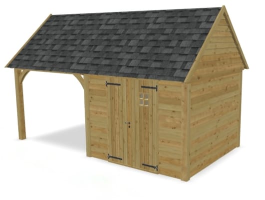 Cottage Cambridge Leisteen avec terrasse couverte - 300 x 585 cm