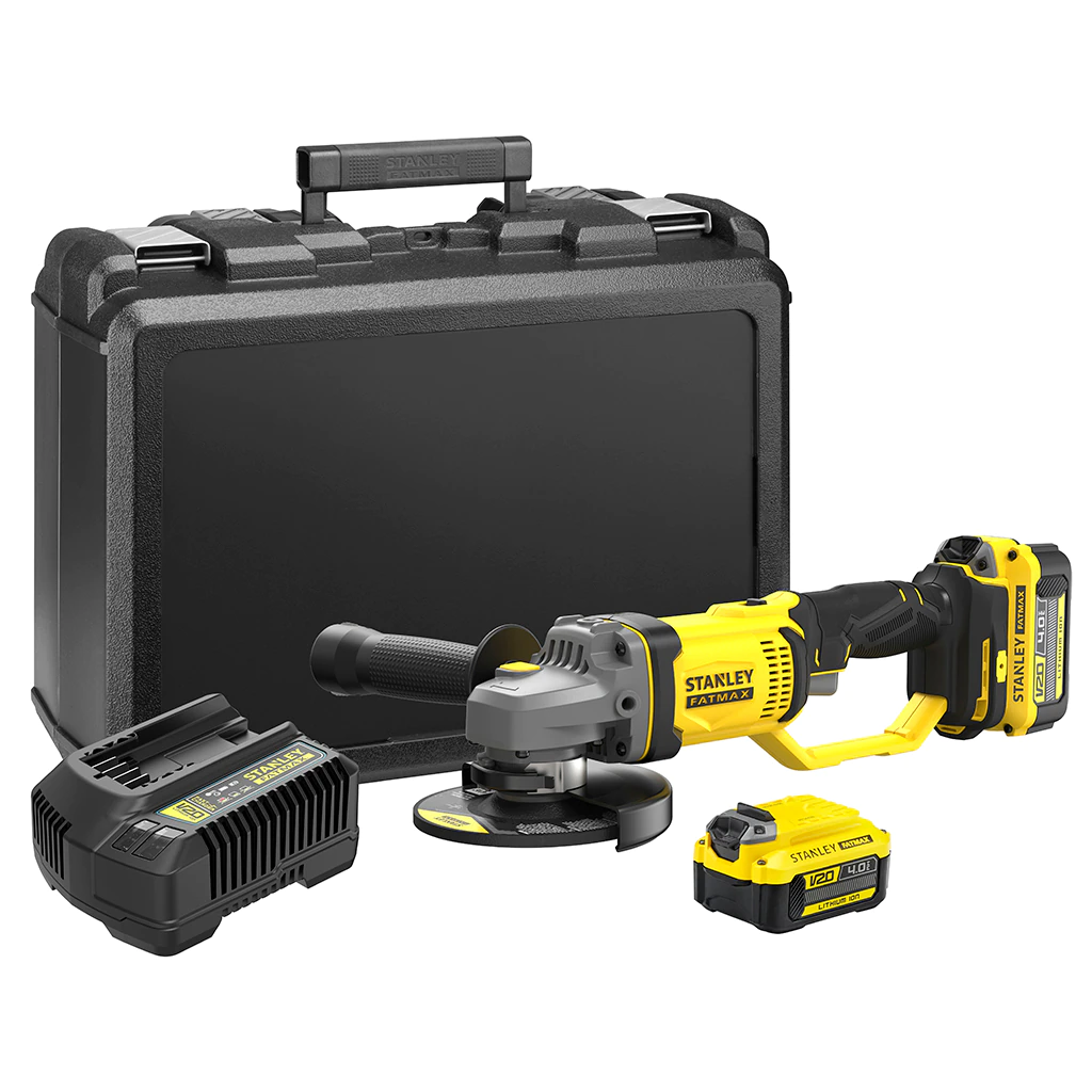 Stanley Fatmax Coffret V20 18V Meuleuse d'Angle Sans Fil avec 2 Batteries 4.0AH