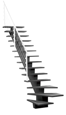 Gomera - Escalier 1/4 tournant gauche - Strip alu