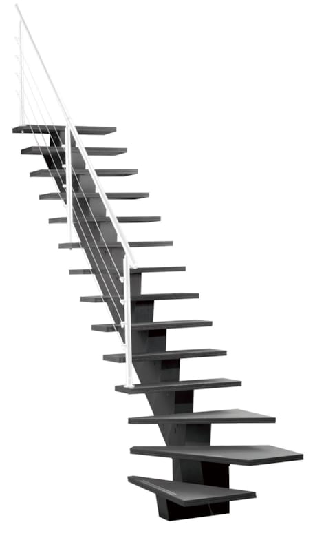 Gomera - Escalier 1/4 tournant gauche - Strip alu