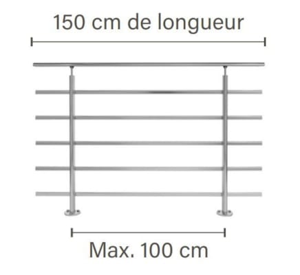 Kit Pure Titanium Fixation Au Sol Alu Anodisé 150 cm