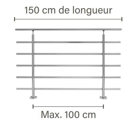 Kit Pure Titanium Fixation Au Sol Alu Anodisé 150 cm
