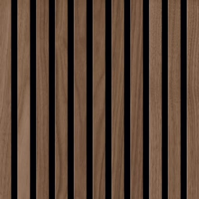 Lambris acoustique Ter Hürne SilentDesign noyer 1 face + 2 côtés - 21 x 520 x 3000 mm