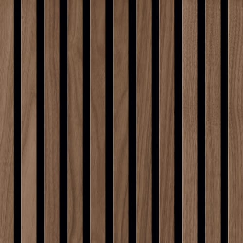 Lambris acoustique Ter Hürne SilentDesign noyer 1 face + 2 côtés - 21 x 520 x 3000 mm