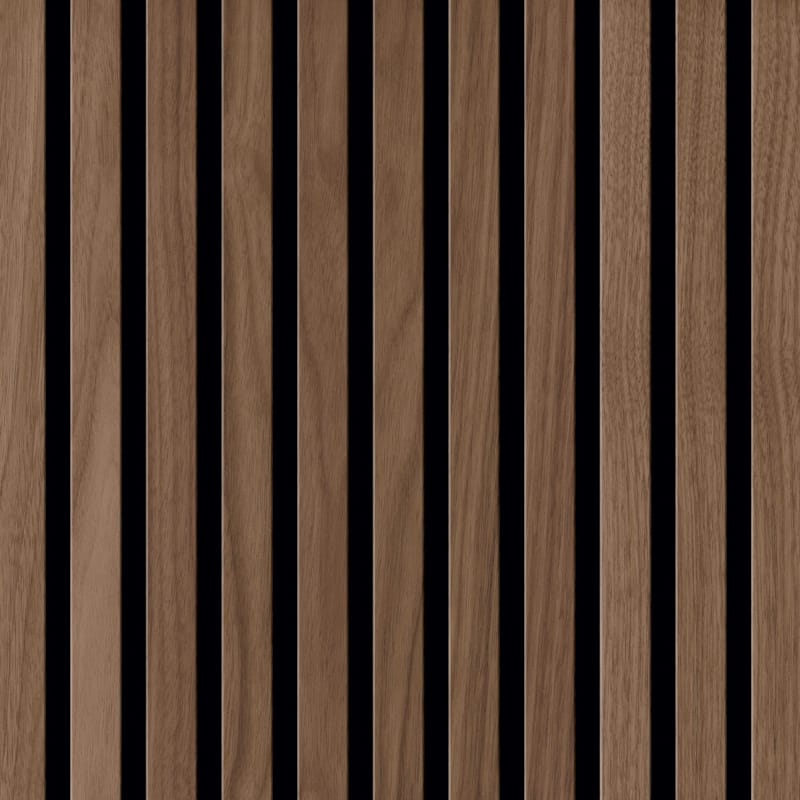 Lambris acoustique Ter Hürne SilentDesign noyer 1 face + 2 côtés - 21 x 520 x 3000 mm