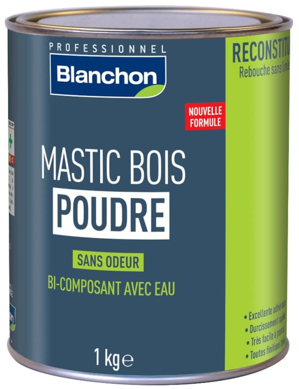 Blanchon Mastic bois poudre bi-composant - 1 Kg  - Chêne rustique