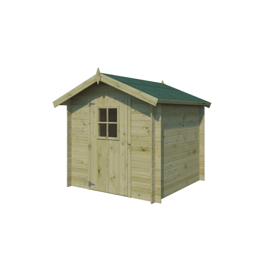 Chalet classique Luzern 19 mm - Traité vert - 205 x 205 cm + auvent 15 cm