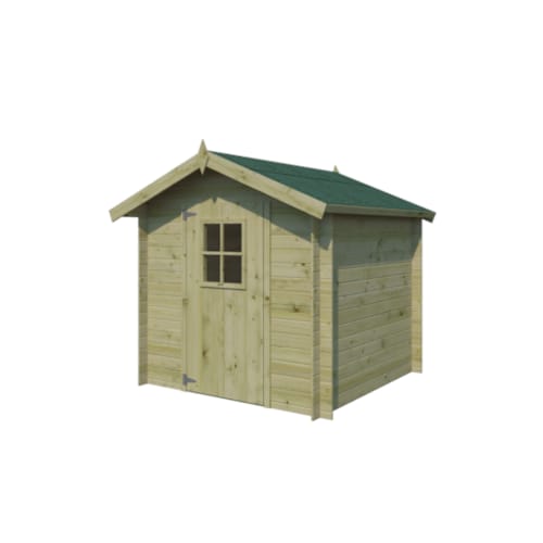 Chalet classique Luzern 19 mm - Traité vert - 205 x 205 cm + auvent 15 cm