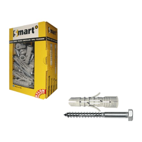 Cheville SMART nylon + vis hexagonale - Ø8 x 100 (15 pces)