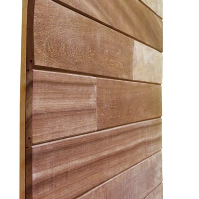 Bardage padouk rainuré-languetté - 14 x 145 (130 mm utile) x 1200 mm