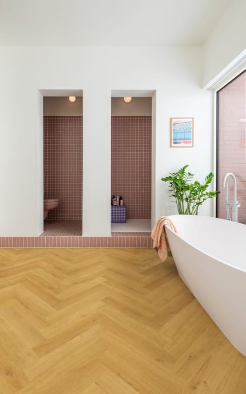 Parquet stratifié Quick-Step Impressive Design - Chevron chêne cumin 8247 - 8 x 131 x 655 mm