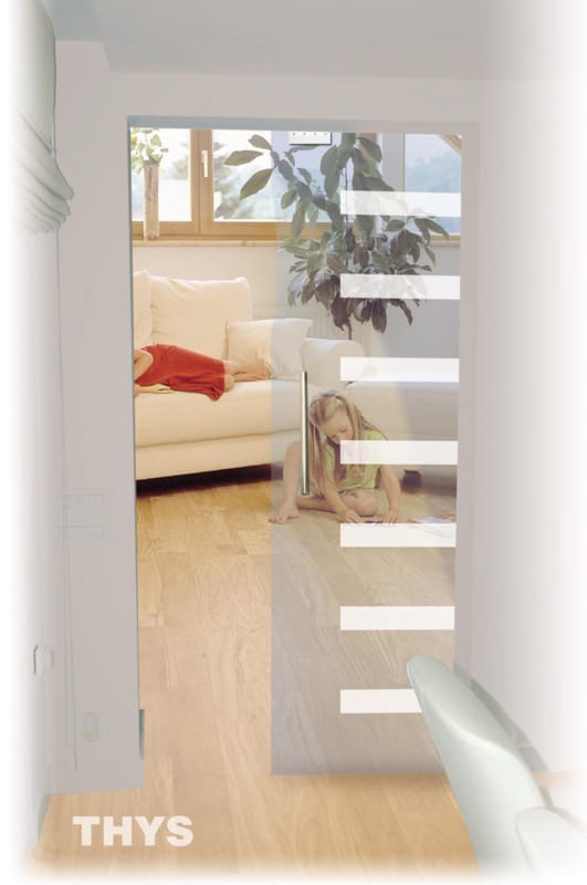 Thys porte Thytan - Coulissante - Verre design 1708 - 215 x 93 cm + kit