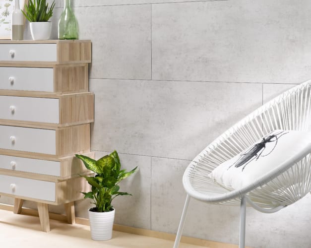 Lambris PVC Dumawall+ Ciment Clair 37,5 x 65cm