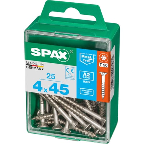 SPAX vis T-STAR+ A2 inox - 4x45 M (boite 25 pces)