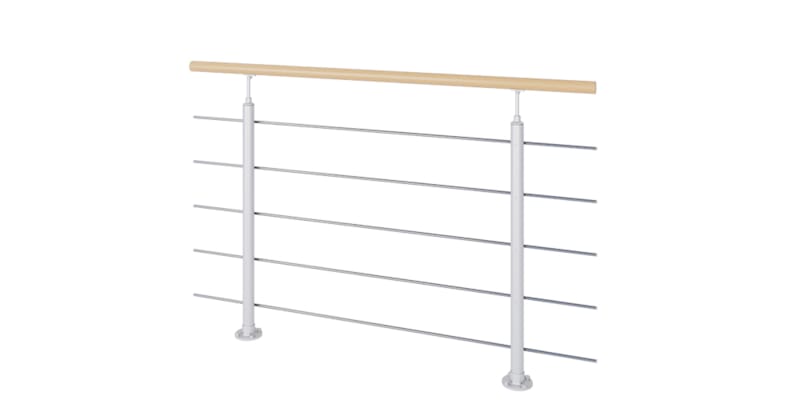 Kit Interio Fixation au sol - Acier Ral 9006 - 150 cm