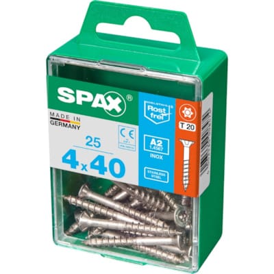 SPAX vis T-STAR+ A2 inox - 4x40 M (boite 25 pces)
