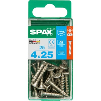 SPAX vis T-STAR+ A2 inox - 4x25 S (boite 25 pces)