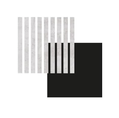 Panneau mural Maestro Latt Matte Black avec 7 lattes Raw Concrete - 20 x 300 x 2770 mm