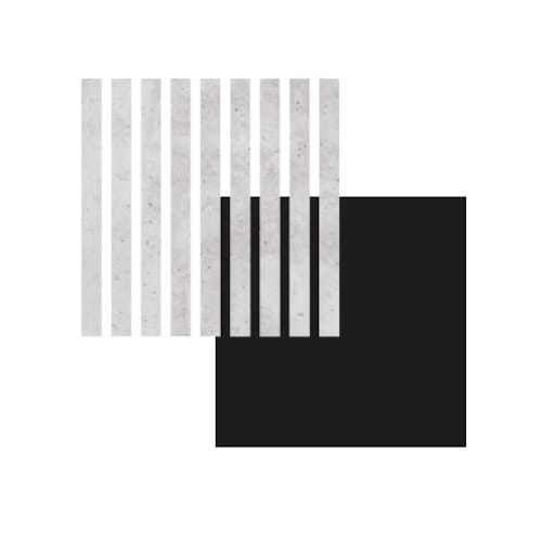 Panneau mural Maestro Latt Matte Black avec 7 lattes Raw Concrete - 20 x 300 x 2770 mm