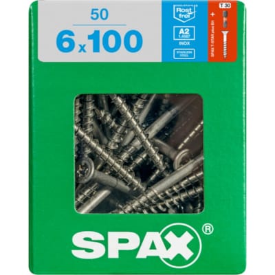 SPAX vis T-STAR+ A2 inox - 6x100 XL (bte 50 pces)