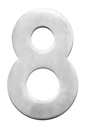Chiffre 8 plat en inox pour façade