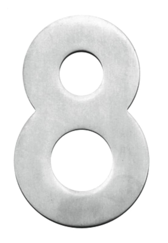 Chiffre 8 plat en inox pour façade