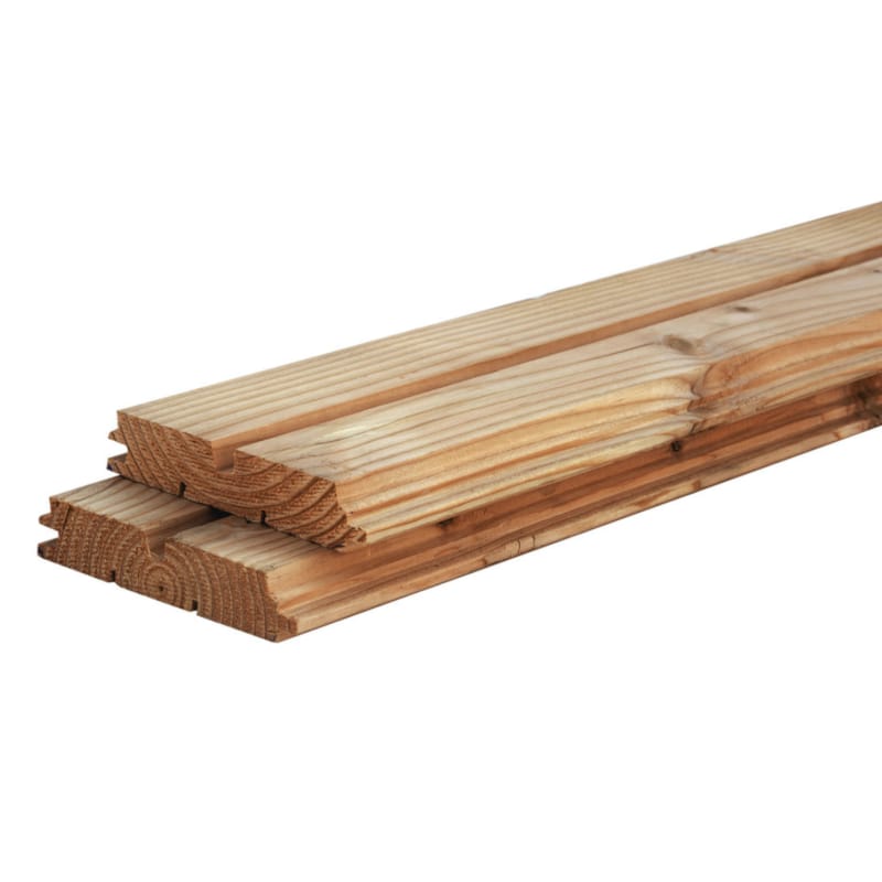 Bardage sapin thermowood parabloc 32 x 140 x 4200 mm