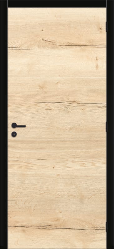 Kit porte woodfeeling oak ébrasement noir 17cm gauche/droite 83cm horizontale - tubulaire