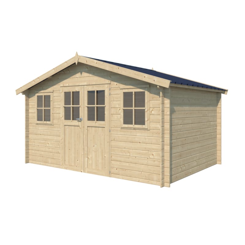 Chalet classique épicéa 28 mm montreal 415 x 295 cm + 10 cm