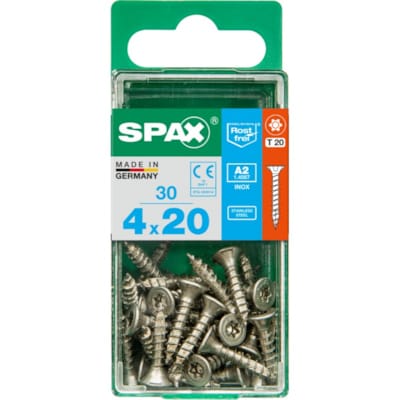 SPAX vis T-STAR+ A2 inox - 4x20 S (bte 30 pces)