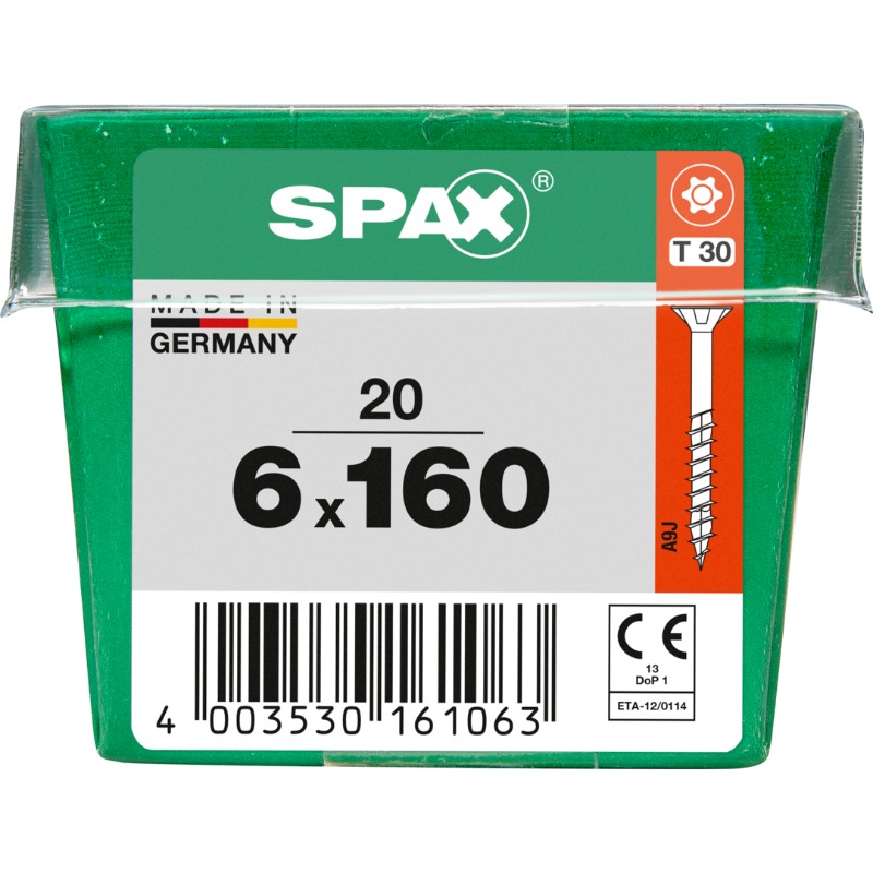 SPAX vis T-STAR+ WIROX - 6x160 M-STK (boite 20 pces)