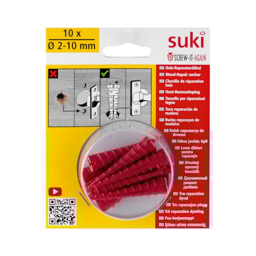 Suki cheville réparation bois - Ø 2 - 10 x 53 mm - 10 pces
