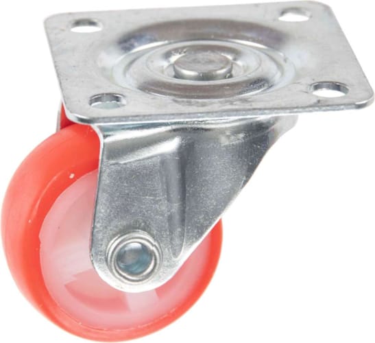 Roulette DBL PU 30 mm Plaque orange