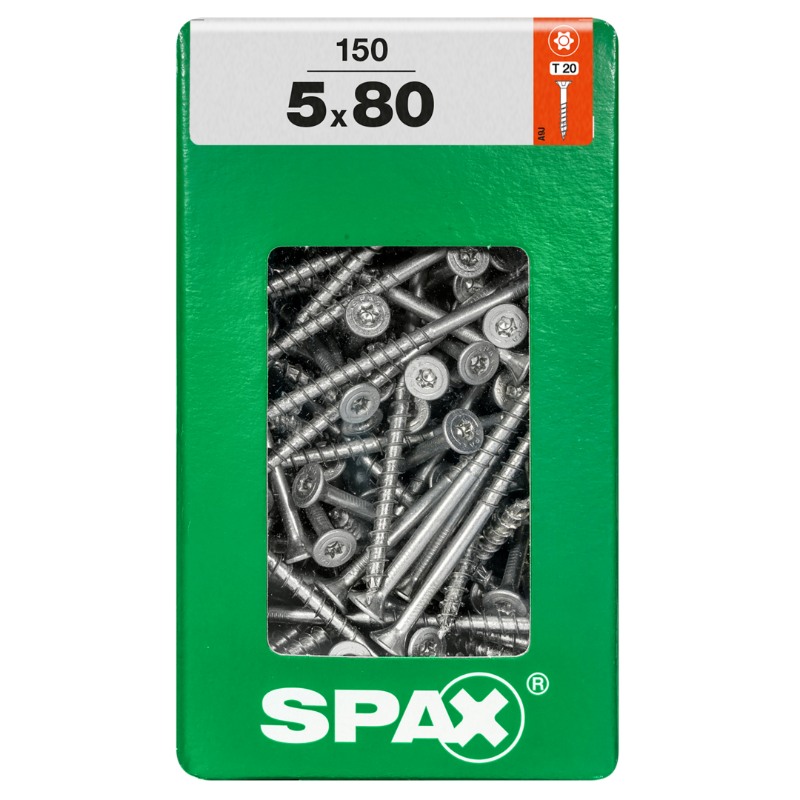SPAX vis T-STAR+ WIROX - 5x80 XXL (boite 150 pces)