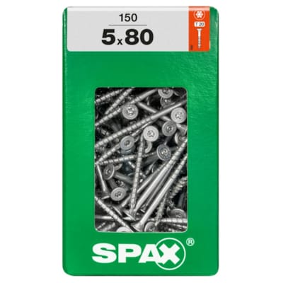 SPAX vis T-STAR+ WIROX - 5x80 XXL (boite 150 pces)