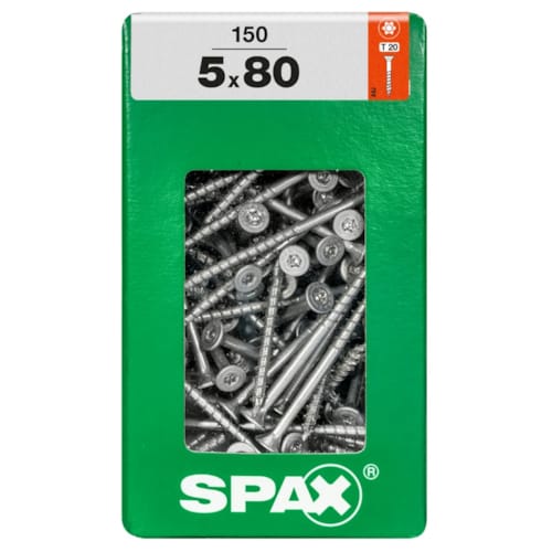 SPAX vis T-STAR+ WIROX - 5x80 XXL (boite 150 pces)