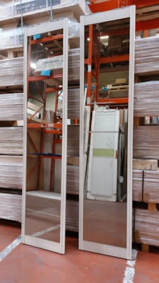 Face de placard origine TL 2610x1100mm 2 vtx miroir Havane / profil Art Déco revêtu Acacia