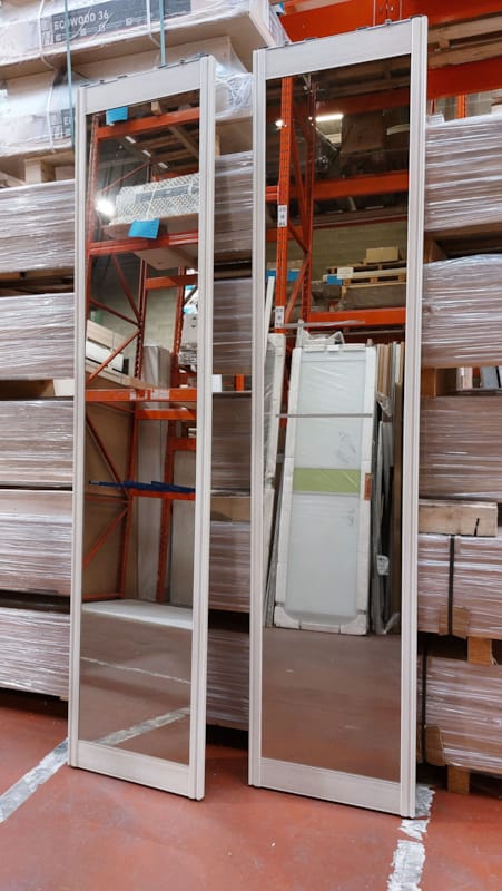 Face de placard origine TL 2610x1100mm 2 vtx miroir Havane / profil Art Déco revêtu Acacia