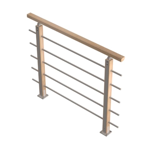 Auvergne - Chêne garde corps - Chêne/alu 120 cm