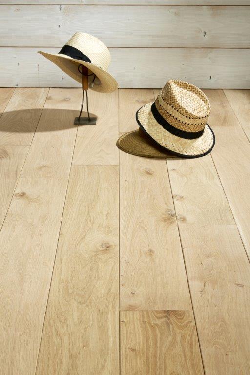 SRC parquet massif chêne français Bourgogne Brabant - Aspect bois brut - 14 x 150 mm