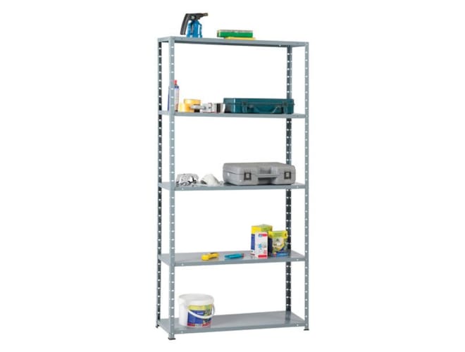 Etagère acier laqué gris - 180x90x30 cm