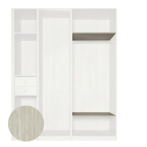 MOKI ESPACE tablettes mobiles orme argenté 750 mm - 2 pces