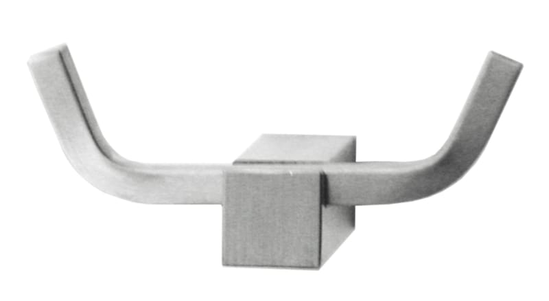 Crochet carré simple salle de bain - Inox