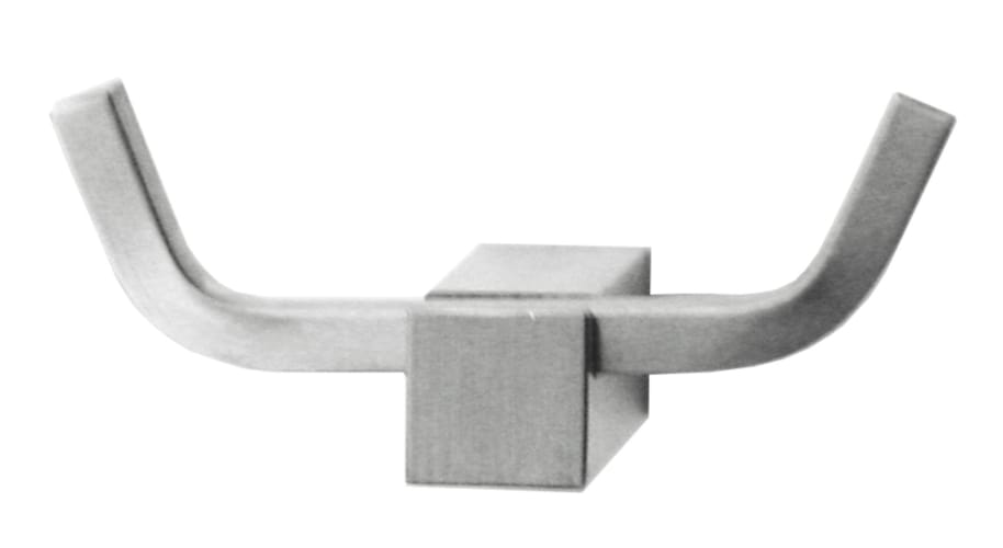 Crochet carré simple salle de bain - Inox