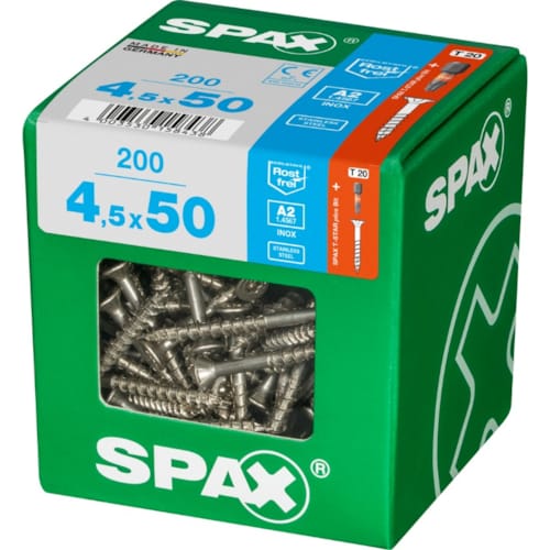 SPAX vis T-STAR+ A2 inox - 4,5x50 XL (bte 200 pces)